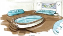 Drawing of the spa - Superyacht Cakewalk 